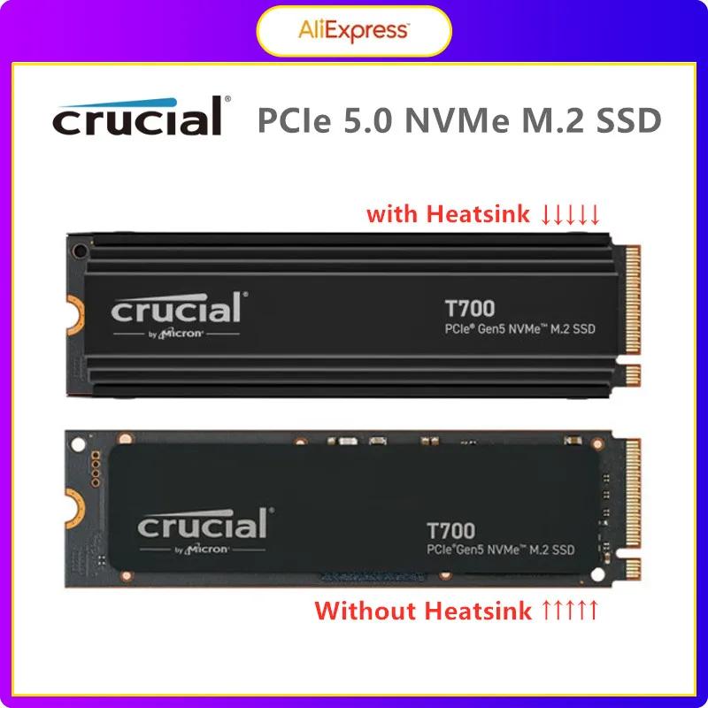 Crucial T700 1TB 2TB Gen5 NVMe M.2 SSD, ִ 11,700 MB/s, Ʈũ PCIe5.0  ָ Ʈ ̺ 
